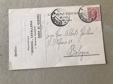 Cartolina Genova cavalleria zona di guerra 1916