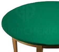 COPRITAVOLO MOLLETTONE PANNO GIOCO POKER COL. VERDE ROTONDO 135Cm MADE in ITALY