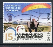 ITALIA 2017 - MONDIALE PARAPENDIO  USATO SU FRAMMENTO - COME DA FOTO