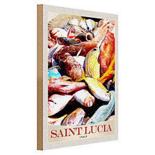 Targa in legno viaggio 40x30 cm Santa Lucia Italia Europa Pesci