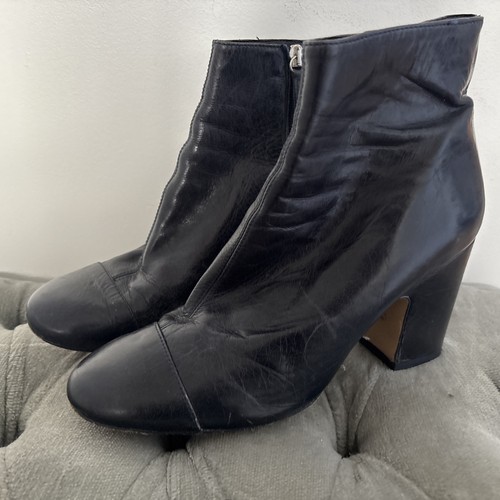 Stivali zara pelle blu navy - pelle,