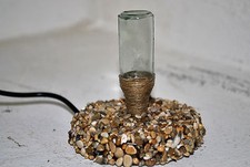 lampada abat-jour artigianale da compagnia vetro, legno e led