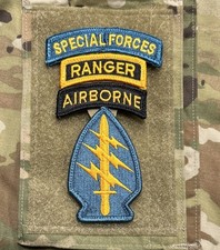 Patch Comando Forze Speciali US Army/SF/Ranger Tab con Gancio Full Color SFGA