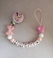 Catenella portaciuccio Minnie Topolino con nome Personalizzato Bambina Fiocco