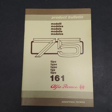 Libretto Product Bulletin auto Alfa Romeo 75 tipo 161, 1987. CopertIna ingrigita