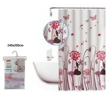 Tenda Doccia AntiMuffa Impermeabile 240x200cm Con Anelli Bagno Fiori Farfall dfh