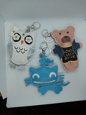 Set 3 portachiavi in ecopelle