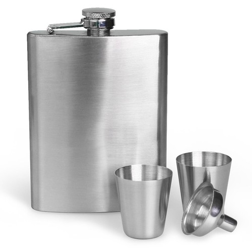Fiaschetta anca acciaio - inox, 8