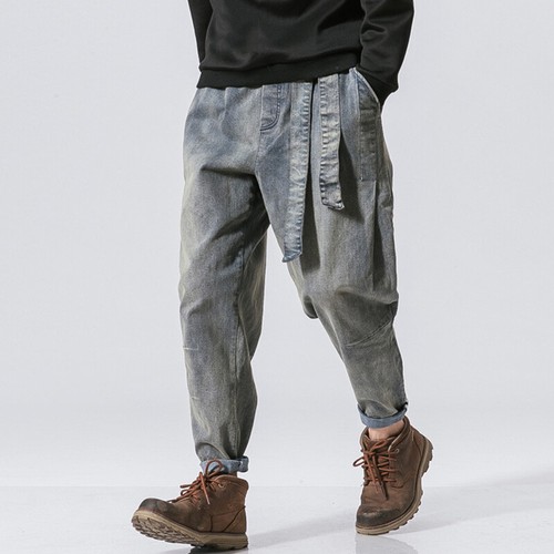 Pantaloni harem denim larghi
