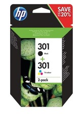 HP 301 Cartuccia Originale Getto d'Inchiostro, 2 Pezzi - Nero/Tricromia
