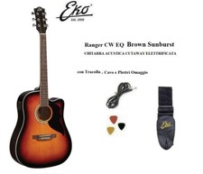 EKO RANGER CW EQ BROWN SUNBURST CHITARRA ACUSTICA ELETTRIFICATA +TRACOLLA e CAVO