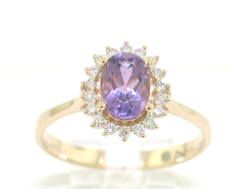 Anello ametista oro giallo - , 585