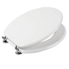 Sedile Wc Copri Water MDF Legno Tavoletta Vaso Universale Bianco Pesante Bagno