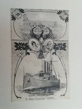 Cartolina regia marina regia nave Roma Corazzata navi