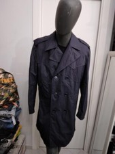 Vera pelle giacca in cotone usato uomo man Tg 50 blu XYC650L