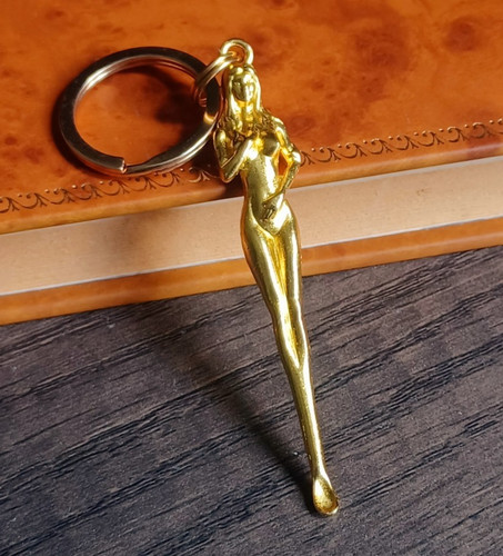 Mini warm gold spoon - gold, keyring