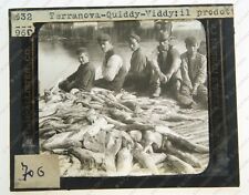 CANADA Terranova Quidi Vidi pescatore di salmone 1890c lanterna magica slide foto