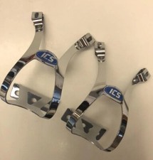 Puntapiedi ICS inox  Toe Clips Double straps loops Vintage Campagnolo rare tg. M