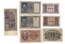 1 2 5 10 1000 LIRE MARK  IMPERO REGNO  FASCIO 1939 1940 1920 ITALIA GERMANIA