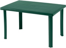 Tavolo plastica da esterno modello rettangolare colore verde in resina 120x80x72