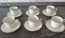 SERVIZIO 6 TAZZINE CAFFÈ + PIATTINI ROYAL TOGNANA MONOPOLI CON BORDO IN ORO