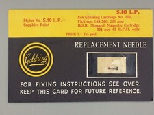 Goldring S10 Record Stylus (200 Pick-us 165/200 & BSR) ago punta 33/45 velocità
