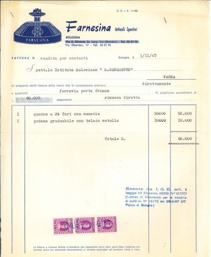 Fattura int farnesina - fattura, int.