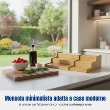 Scaffale portaspezie bambù 3