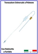 Travasatore Vino Universale a Polmone con Rubinetto a Farfalla Pompa per Travaso