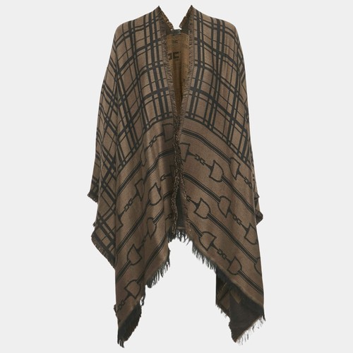 Mantello jacquard marrone