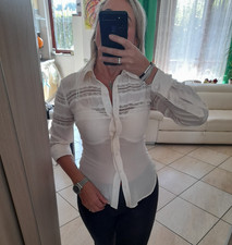??? OTTIMA IDEA REGALO! Camicia bianca in seta naturale 100%, BEBE tg XS