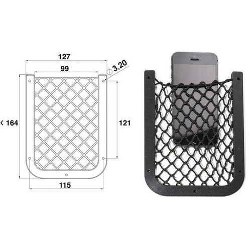 Rete porta cellulare big nero - porta,