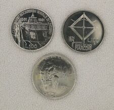 3 MONETE 100 LIRE COMMEMORATIVE: GUGLIELMO MARCONI + FAO + ACCADEMIA NAVALE
