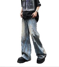 Jeans uomo dritti gamba larga
