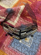 Bracciale Fatto A Mano Con Swarovski E Perle Oggetto Unico Oro Bianco Nero