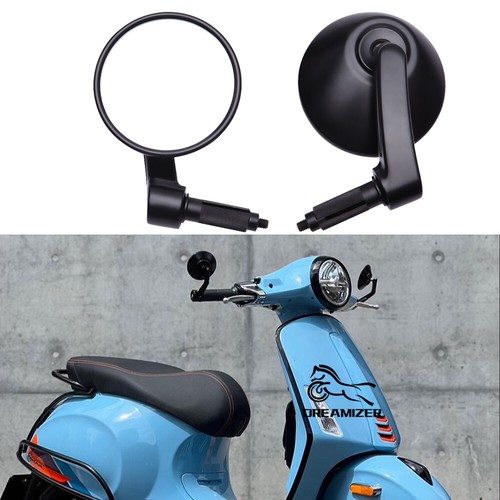 Black round rearview mirrors - black,