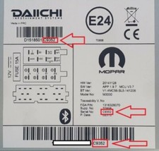 CODE CODICE RADIO DAIICHI FIAT QUBO FIORINO PUNTO DUCATO PEUGEOT CITROEN LANCIA 