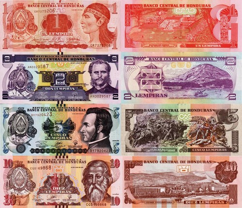 Honduras lotto 4 banconote - honduras,