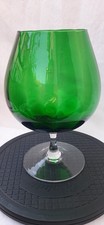 Grande calice verde in vetro soffiato h. 23 cm