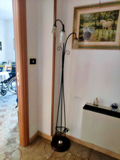 Lampada piantana 3 luci in ferro battuto