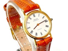 Seiko Lassale 8420-0019 quarzo orologio da polso donna acciaio placcato oro anni 70