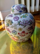 Ginger jar - Coppia vasi ceramica bianca cinesi vintage - Finemente decorati