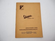 Vespa 125 Modello 1954 Hoffmann Works Manuale Istruzioni Manuale