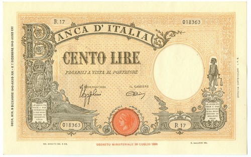 100 lire barbetti grande - 100,