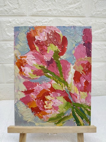 Dipinto olio originale rosa