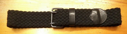 Black cotton braided belt 6cm - braided,