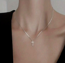 Collana fede croce argento