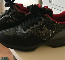 Hogan interactive donna numero 36 ORIGINALI Nere con brillantini-interno rosso 