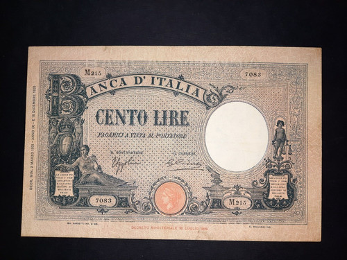 100 lire barbetti azzurro