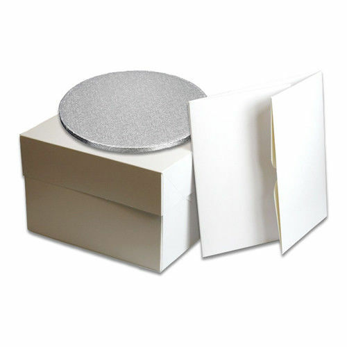 White cake boxes with - cake, lids